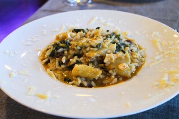 Risotto di baccalà con spinaci