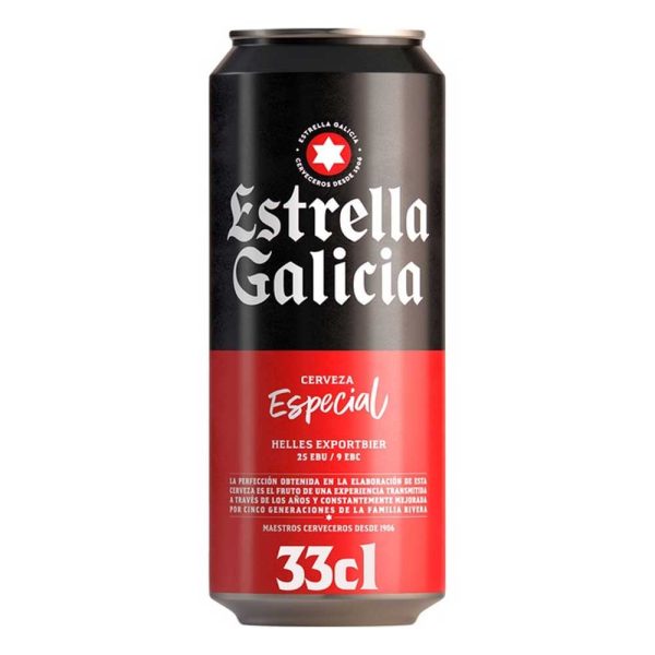 Cerveza Estrella Galicia lata 33 cl.